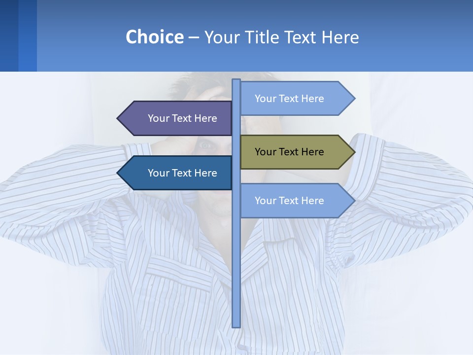 A Man Covering His Eyes While Laying In Bed PowerPoint Template