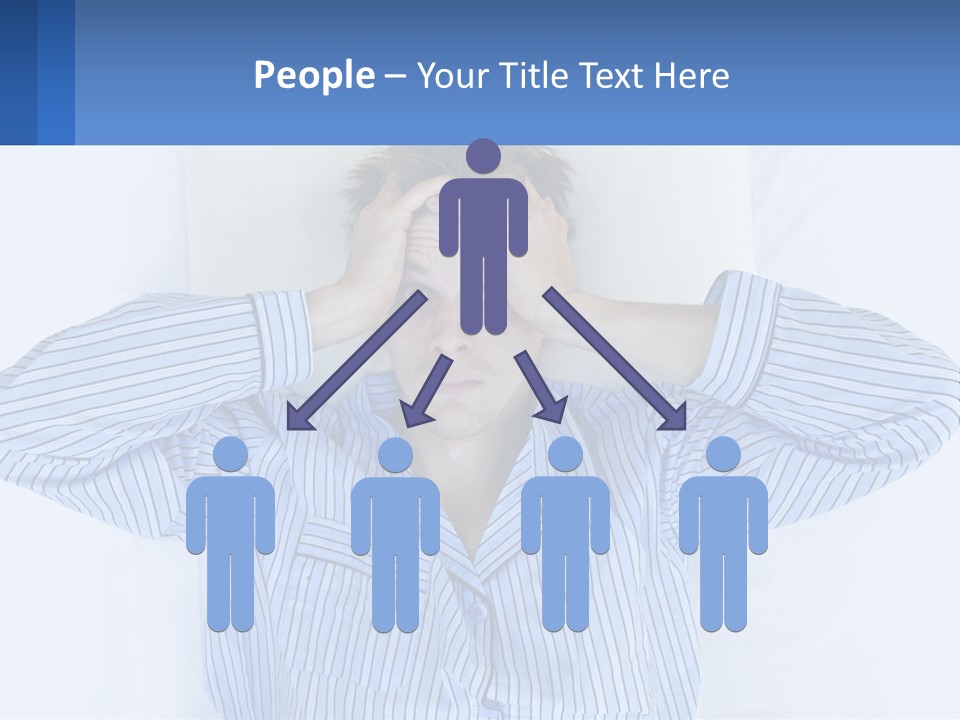 A Man Covering His Eyes While Laying In Bed PowerPoint Template