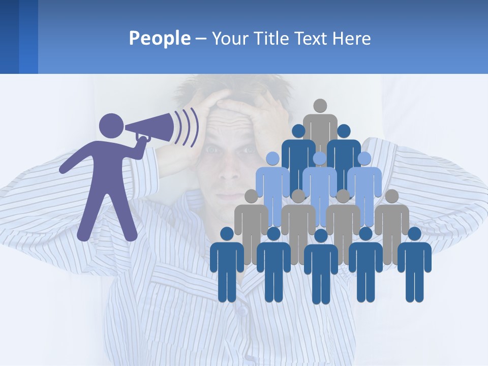 A Man Covering His Eyes While Laying In Bed PowerPoint Template