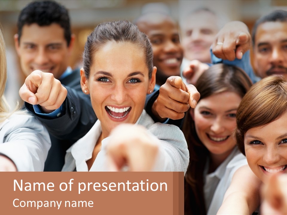 A Group Of People Pointing At The Camera PowerPoint Template