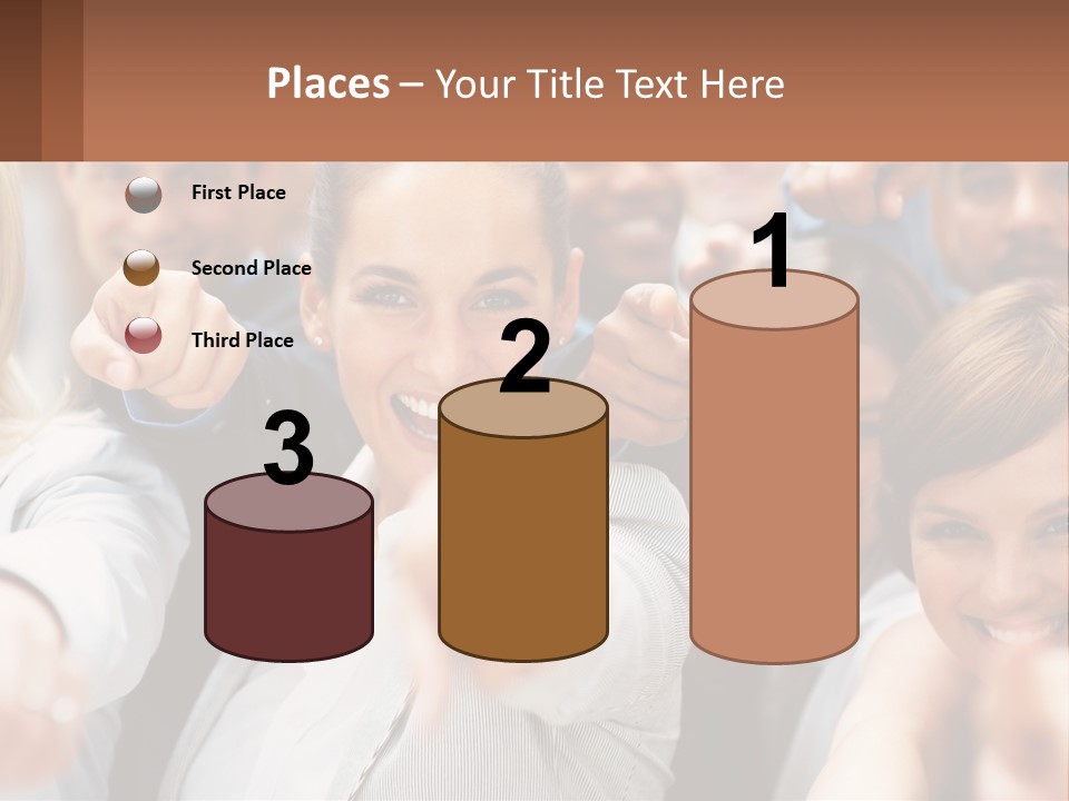 A Group Of People Pointing At The Camera PowerPoint Template
