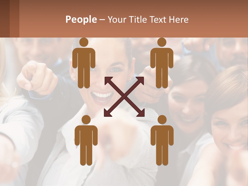 A Group Of People Pointing At The Camera PowerPoint Template