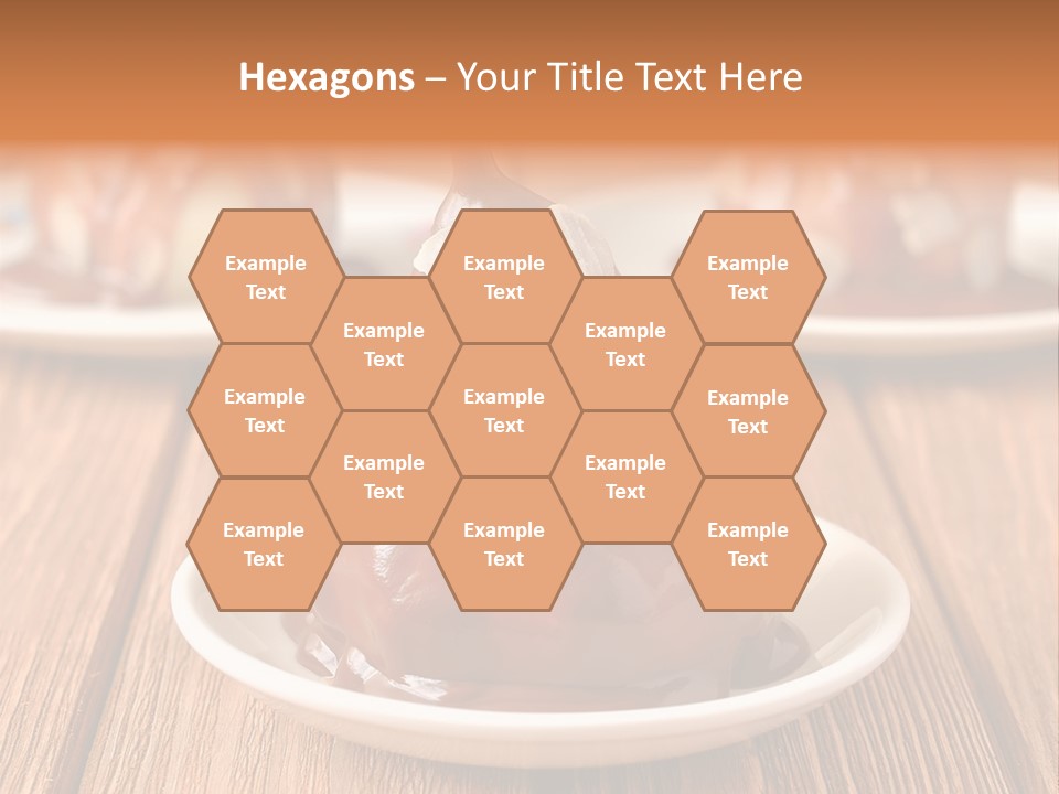 A Plate With Three Pieces Of Chocolate Covered Pears PowerPoint Template