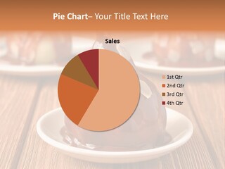 A Plate With Three Pieces Of Chocolate Covered Pears PowerPoint Template