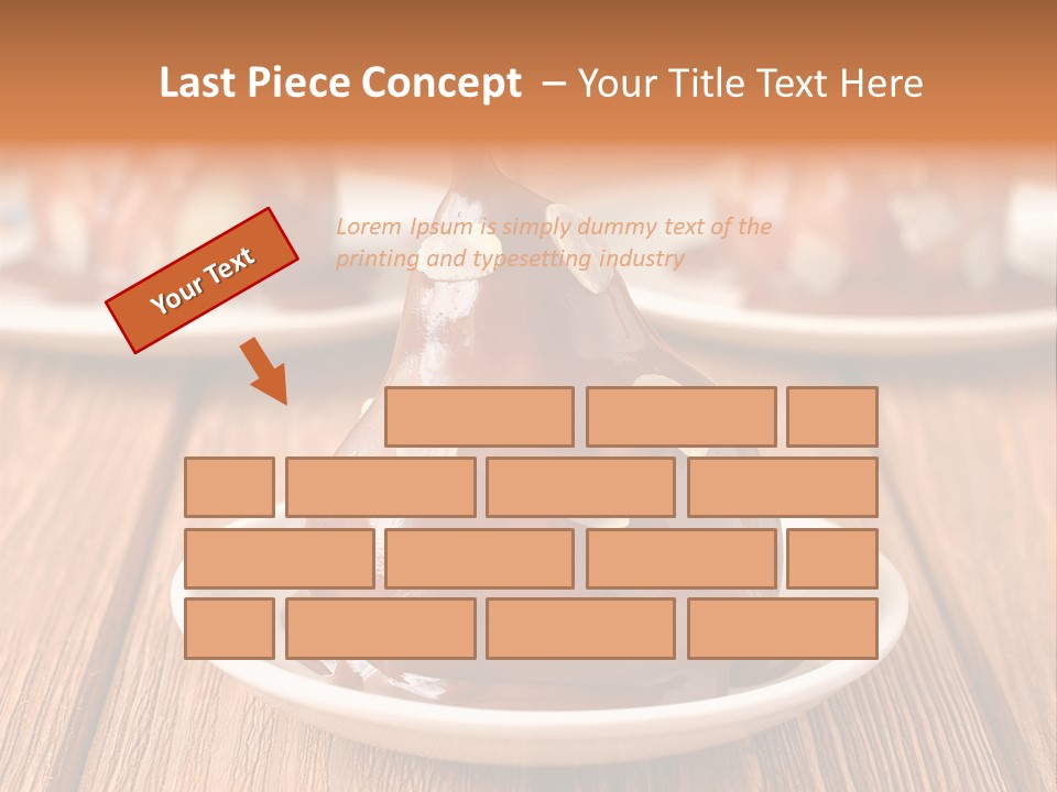 A Plate With Three Pieces Of Chocolate Covered Pears PowerPoint Template