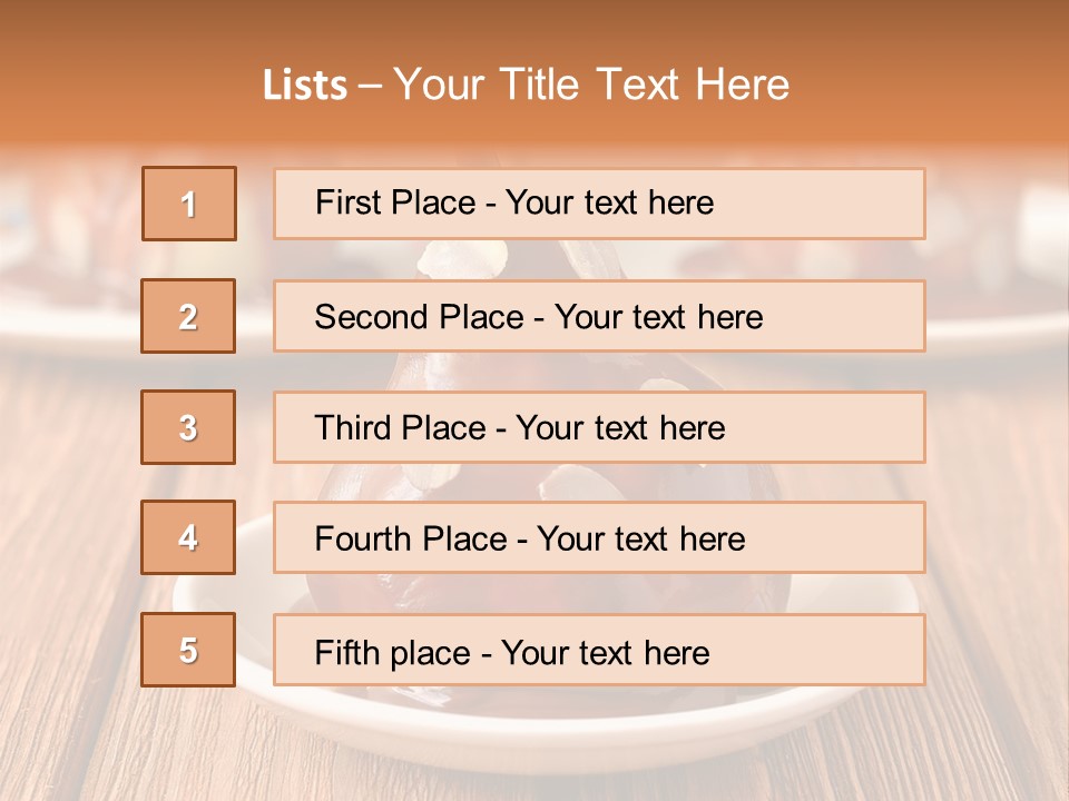 A Plate With Three Pieces Of Chocolate Covered Pears PowerPoint Template