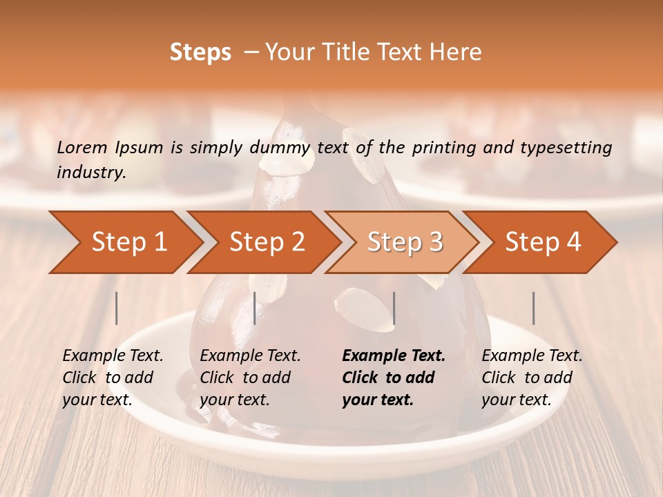 A Plate With Three Pieces Of Chocolate Covered Pears PowerPoint Template