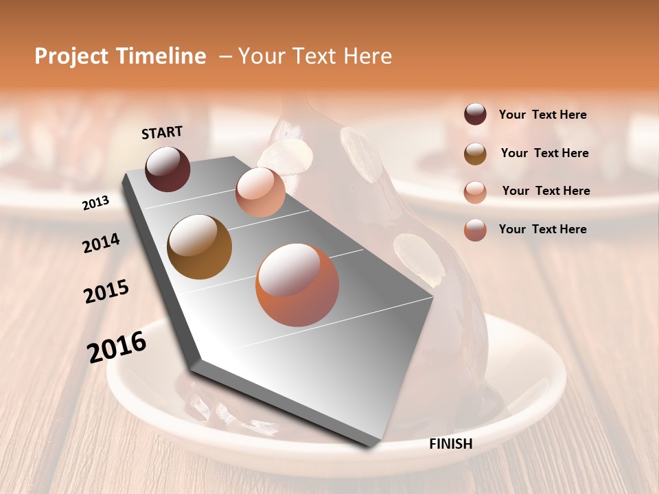 A Plate With Three Pieces Of Chocolate Covered Pears PowerPoint Template