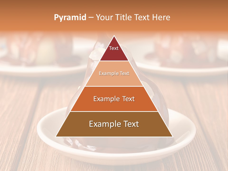 A Plate With Three Pieces Of Chocolate Covered Pears PowerPoint Template