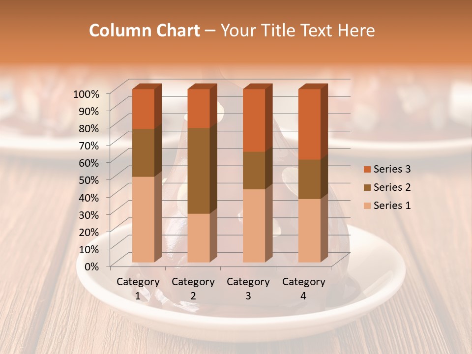 A Plate With Three Pieces Of Chocolate Covered Pears PowerPoint Template