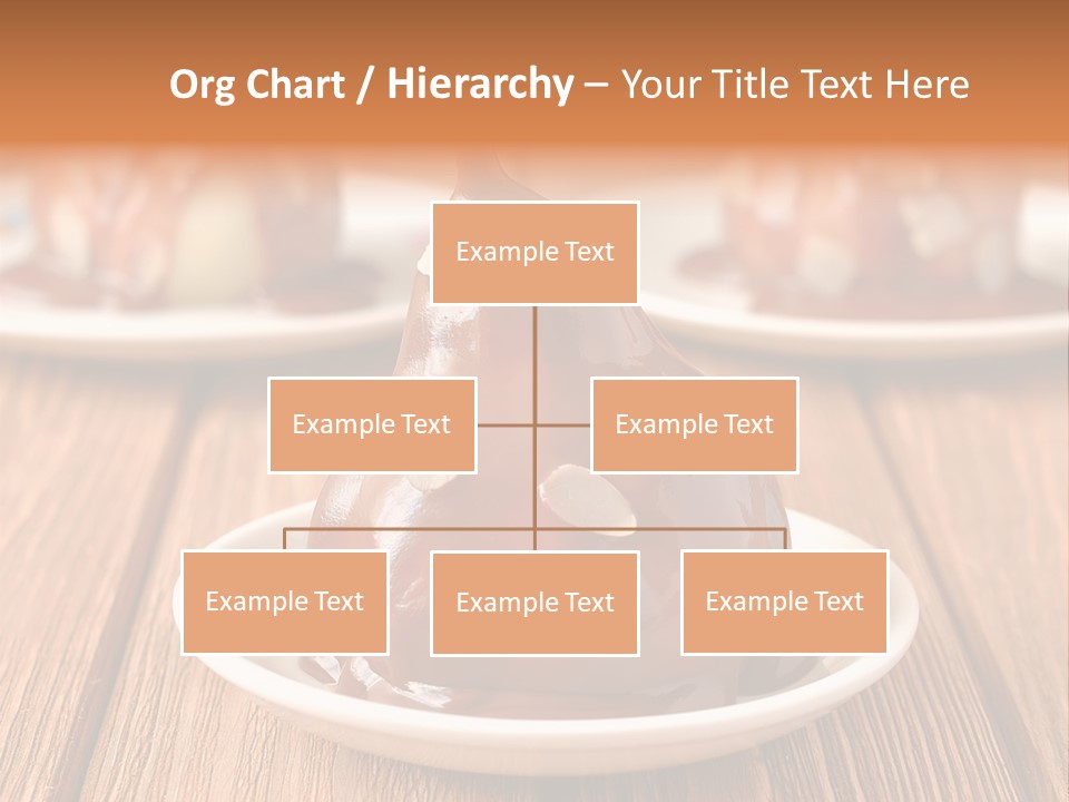 A Plate With Three Pieces Of Chocolate Covered Pears PowerPoint Template