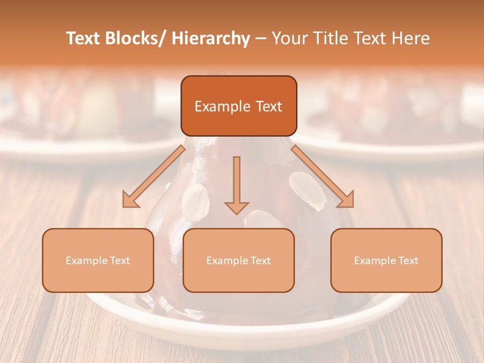 A Plate With Three Pieces Of Chocolate Covered Pears PowerPoint Template