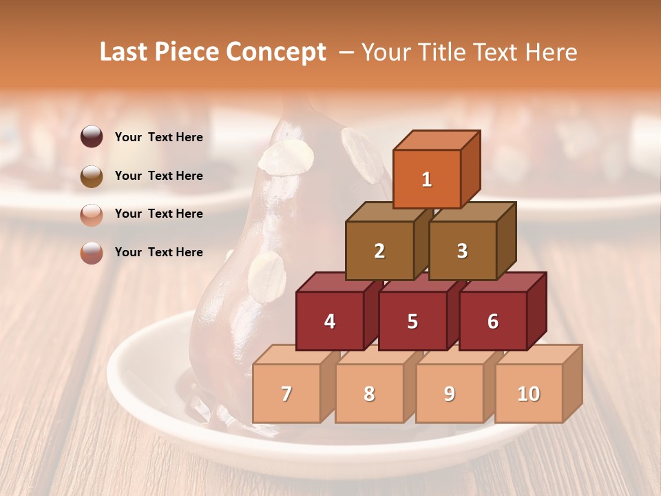 A Plate With Three Pieces Of Chocolate Covered Pears PowerPoint Template