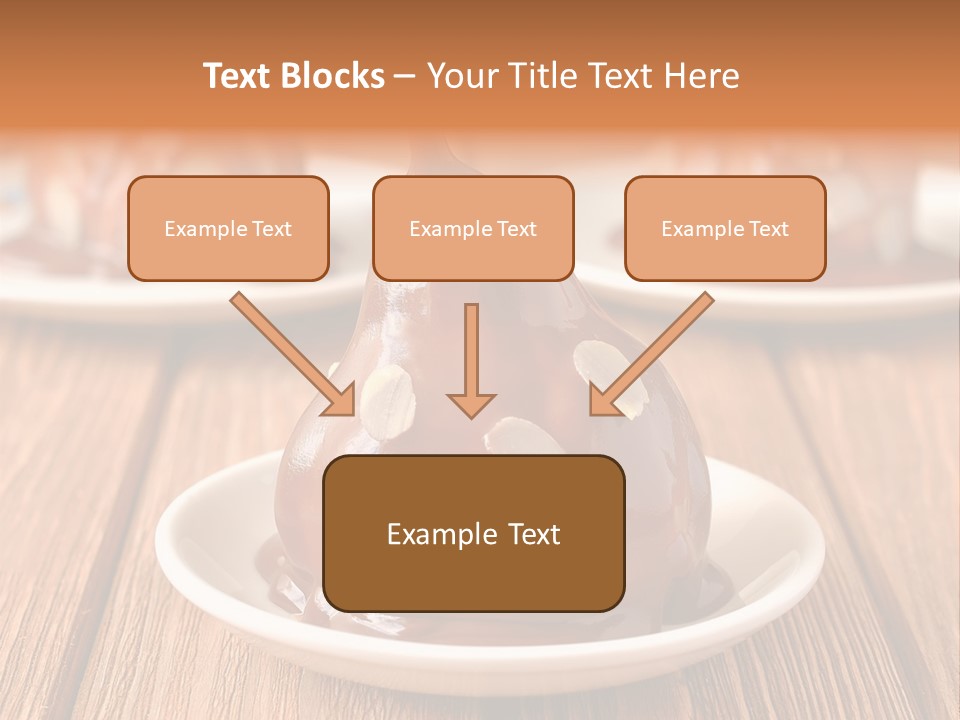 A Plate With Three Pieces Of Chocolate Covered Pears PowerPoint Template