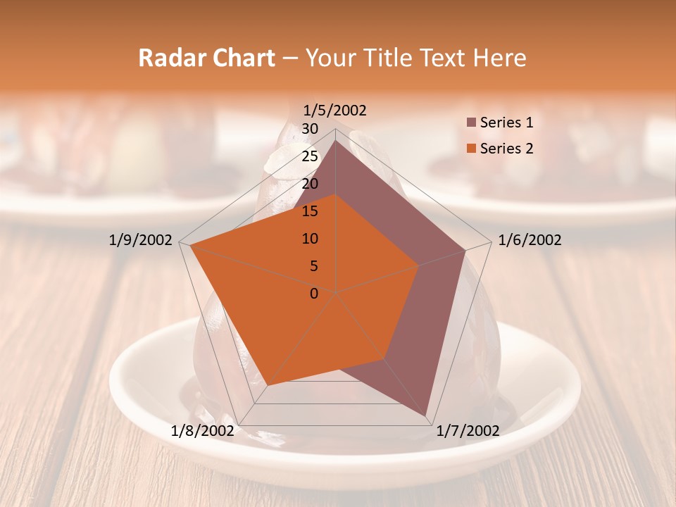 A Plate With Three Pieces Of Chocolate Covered Pears PowerPoint Template