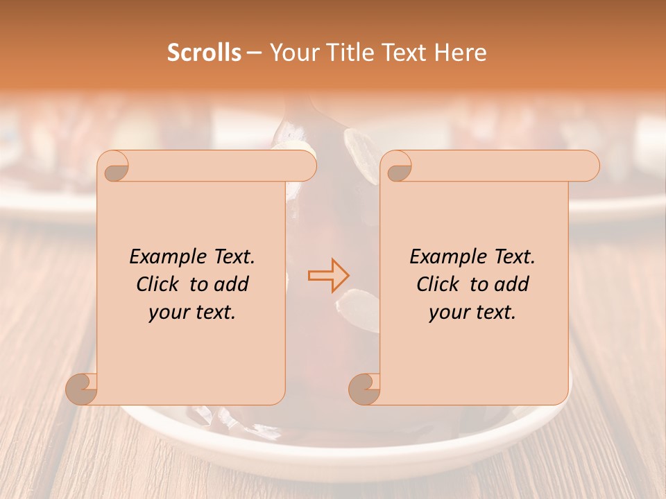 A Plate With Three Pieces Of Chocolate Covered Pears PowerPoint Template