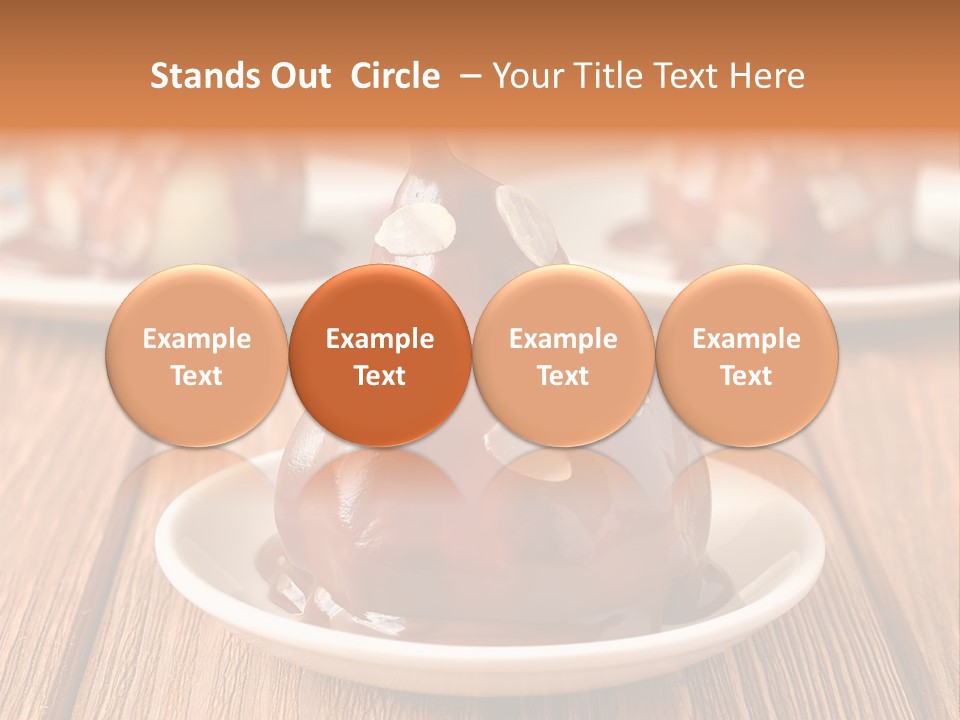 A Plate With Three Pieces Of Chocolate Covered Pears PowerPoint Template