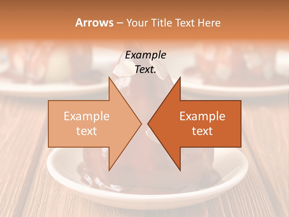 A Plate With Three Pieces Of Chocolate Covered Pears PowerPoint Template