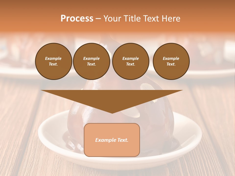 A Plate With Three Pieces Of Chocolate Covered Pears PowerPoint Template