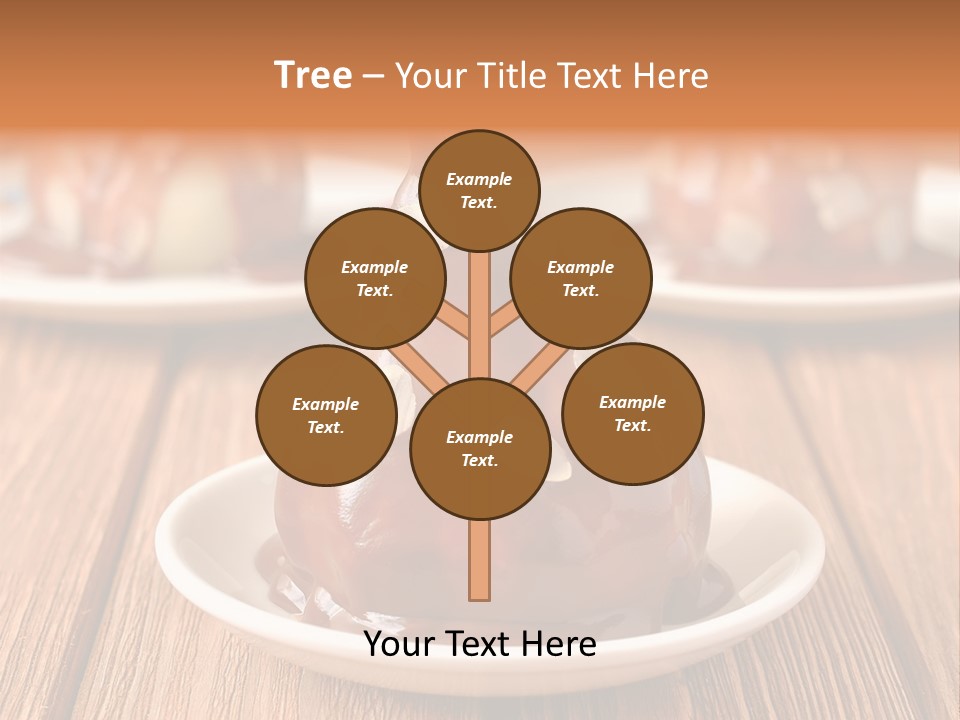 A Plate With Three Pieces Of Chocolate Covered Pears PowerPoint Template