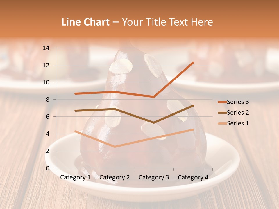 A Plate With Three Pieces Of Chocolate Covered Pears PowerPoint Template
