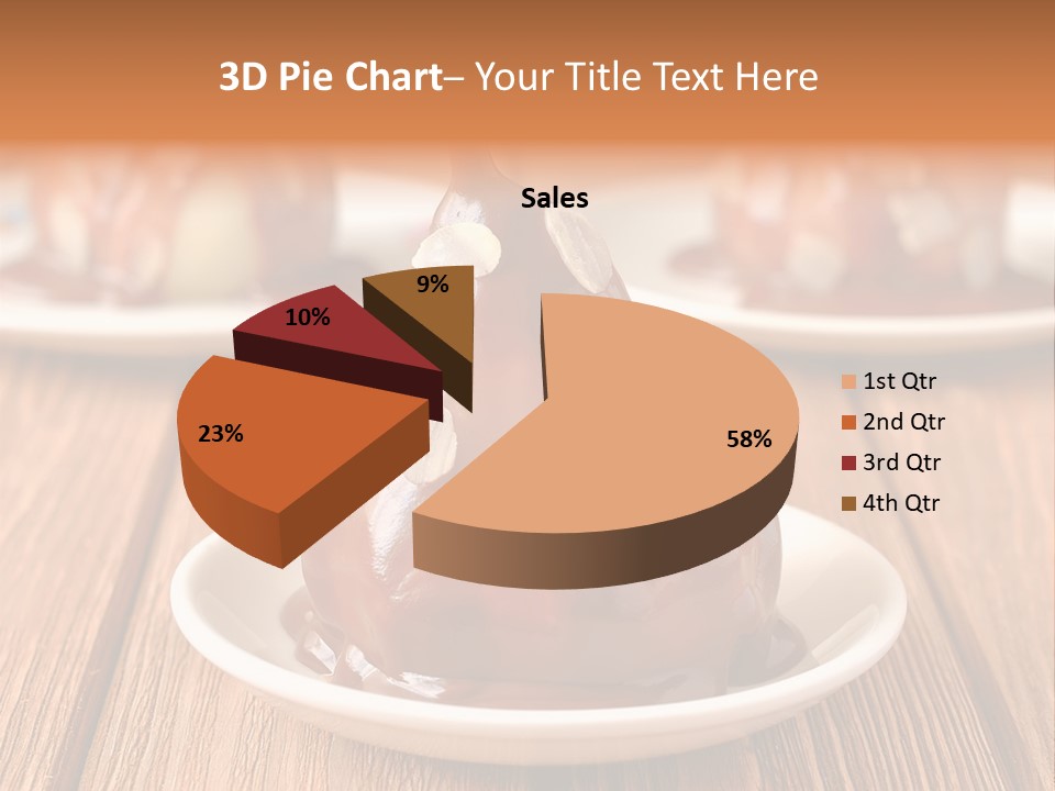 A Plate With Three Pieces Of Chocolate Covered Pears PowerPoint Template