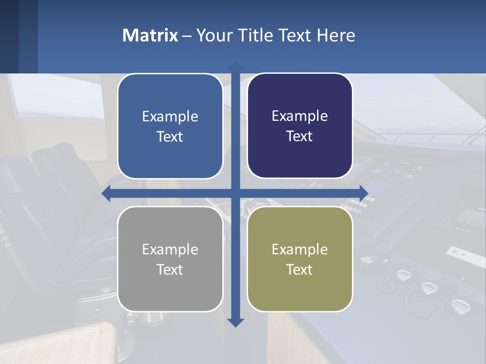 A View Of A Boat's Control Panel From The Cockpit PowerPoint Template
