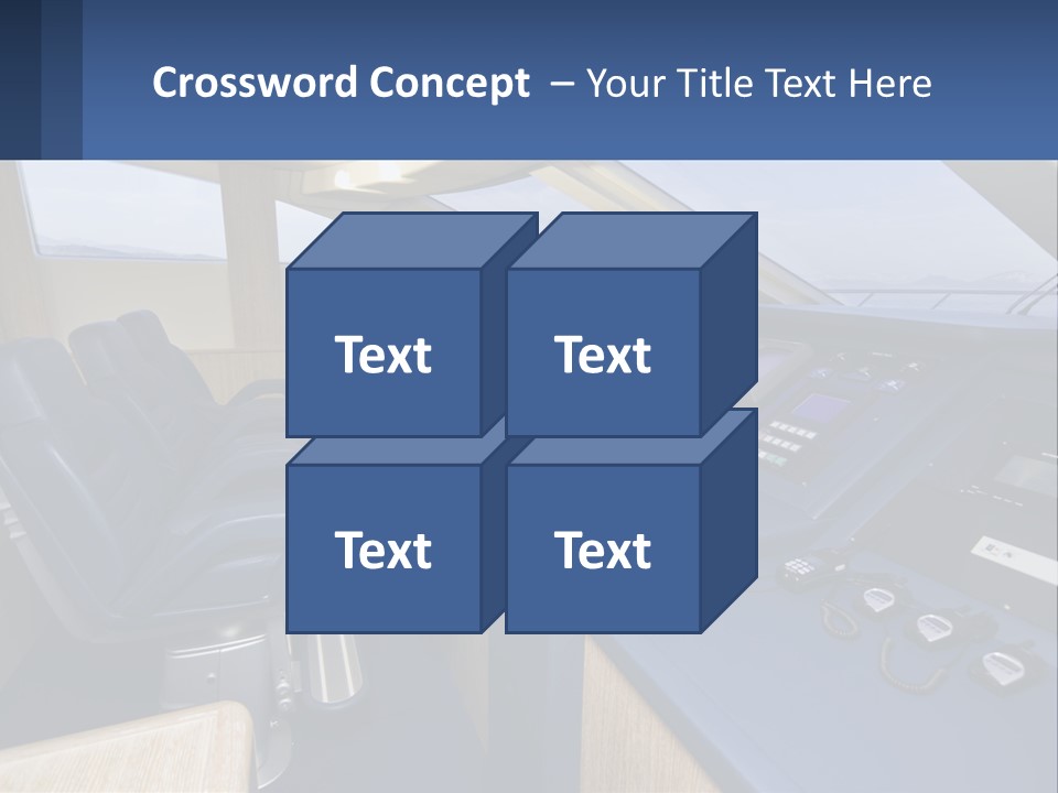 A View Of A Boat's Control Panel From The Cockpit PowerPoint Template