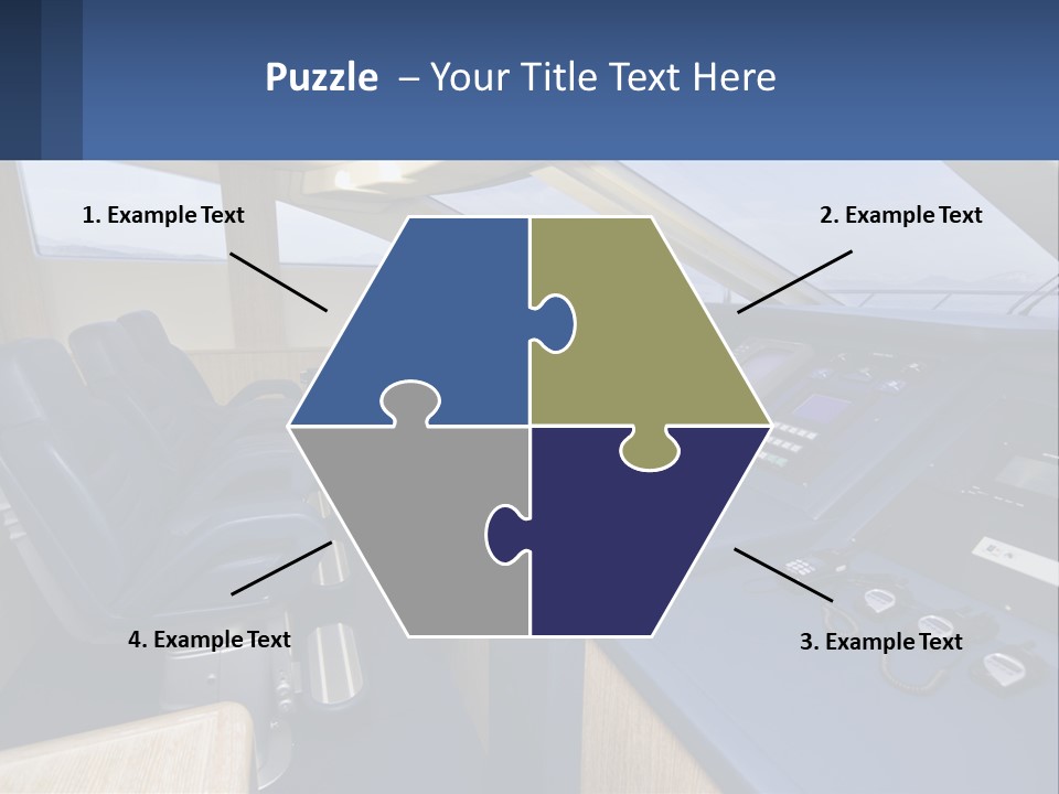 A View Of A Boat's Control Panel From The Cockpit PowerPoint Template