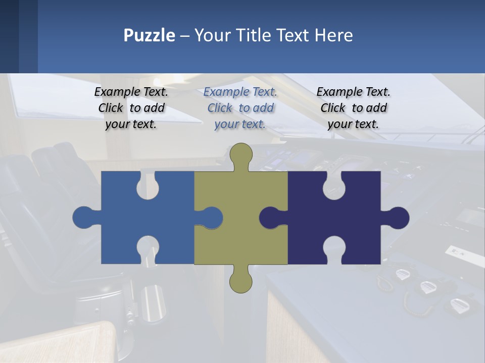 A View Of A Boat's Control Panel From The Cockpit PowerPoint Template