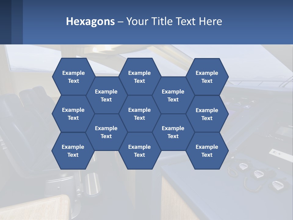 A View Of A Boat's Control Panel From The Cockpit PowerPoint Template