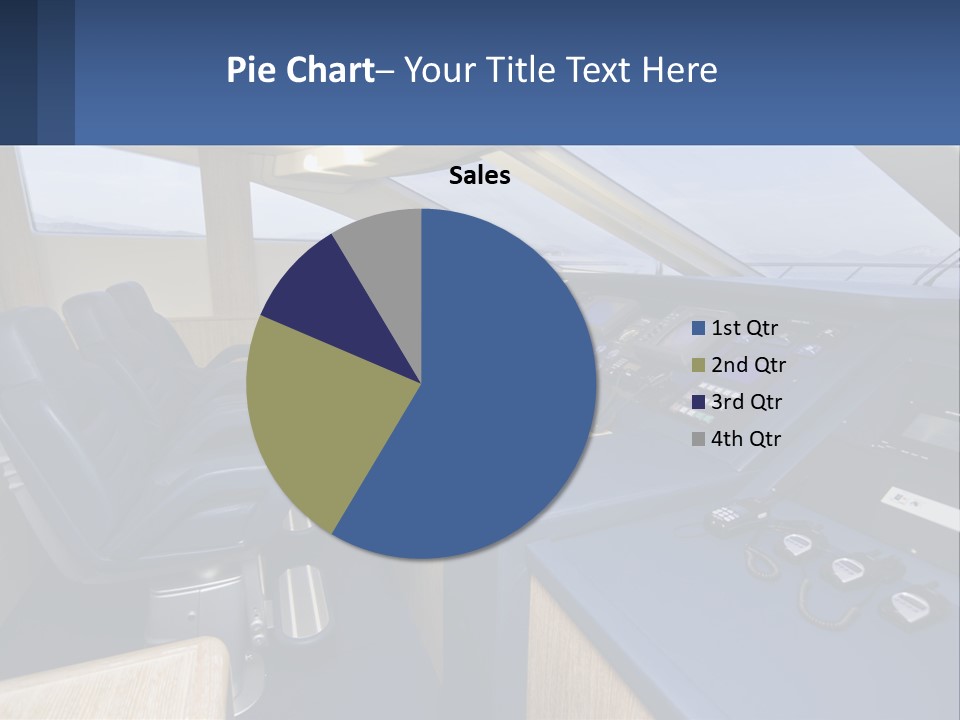 A View Of A Boat's Control Panel From The Cockpit PowerPoint Template