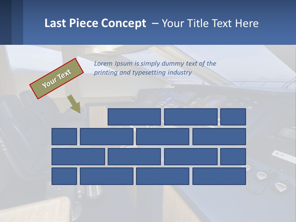 A View Of A Boat's Control Panel From The Cockpit PowerPoint Template