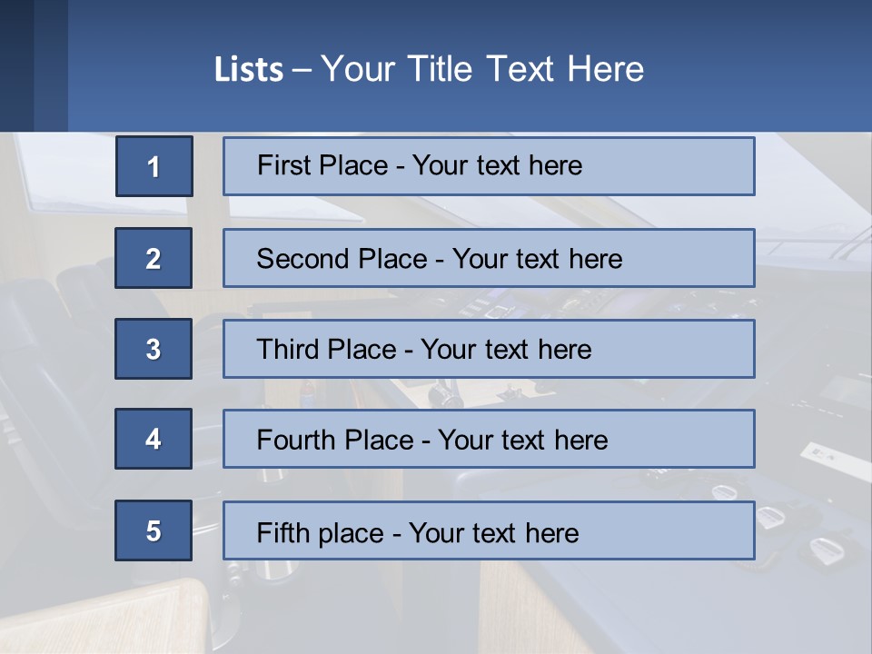 A View Of A Boat's Control Panel From The Cockpit PowerPoint Template