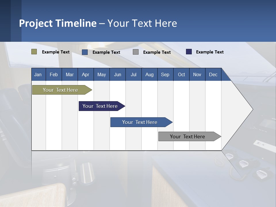 A View Of A Boat's Control Panel From The Cockpit PowerPoint Template