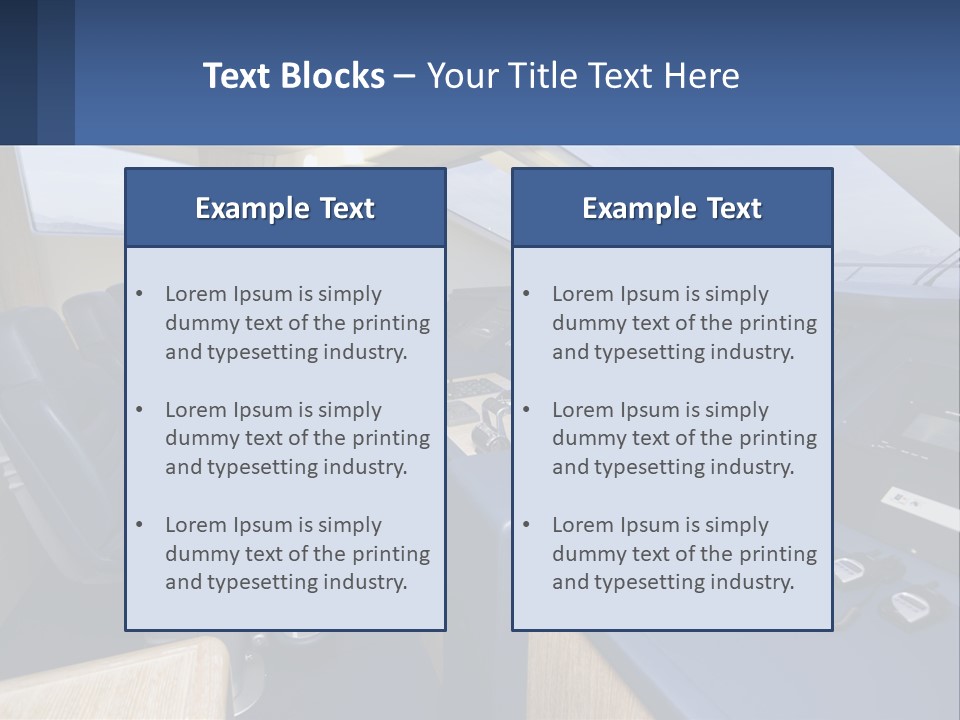 A View Of A Boat's Control Panel From The Cockpit PowerPoint Template