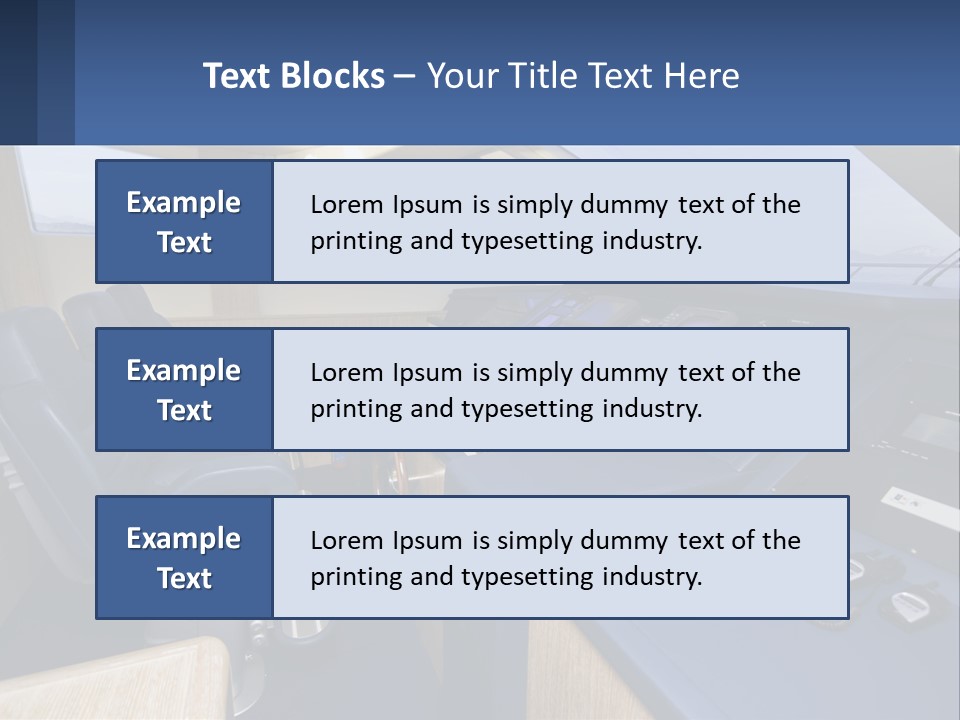 A View Of A Boat's Control Panel From The Cockpit PowerPoint Template