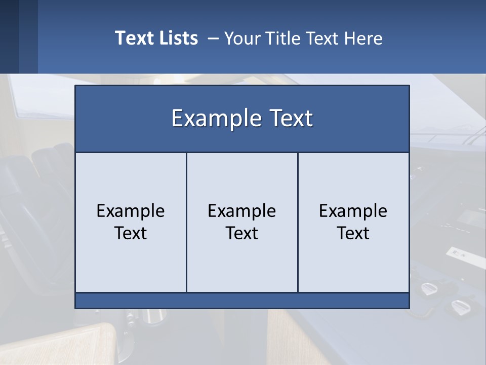 A View Of A Boat's Control Panel From The Cockpit PowerPoint Template