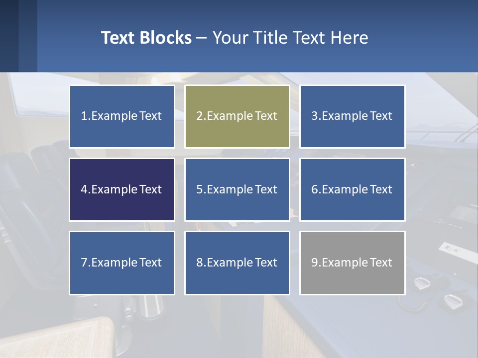 A View Of A Boat's Control Panel From The Cockpit PowerPoint Template