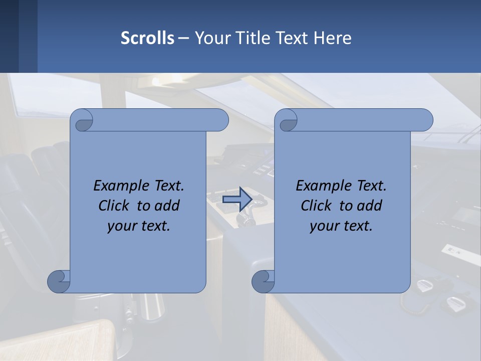 A View Of A Boat's Control Panel From The Cockpit PowerPoint Template