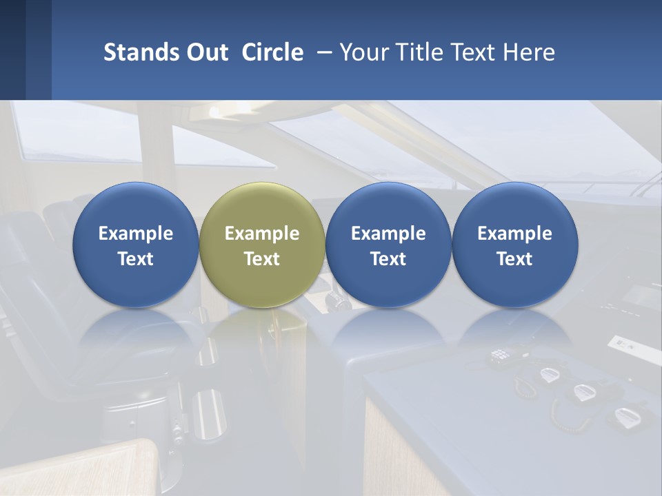 A View Of A Boat's Control Panel From The Cockpit PowerPoint Template