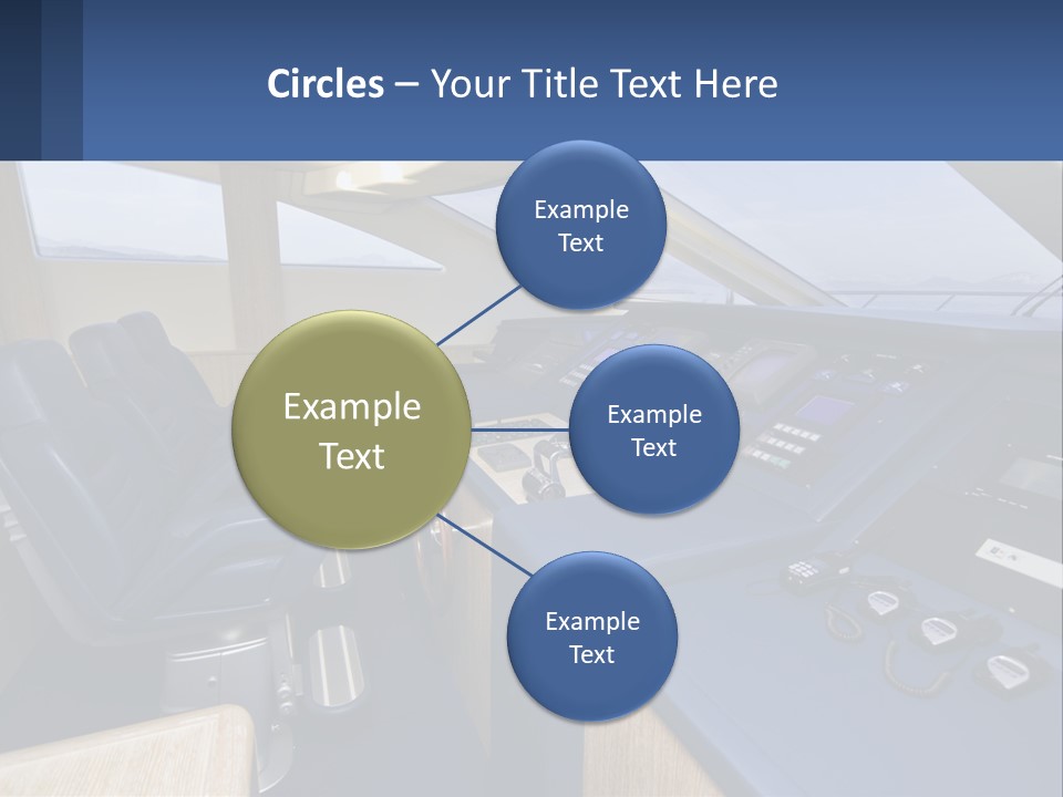 A View Of A Boat's Control Panel From The Cockpit PowerPoint Template