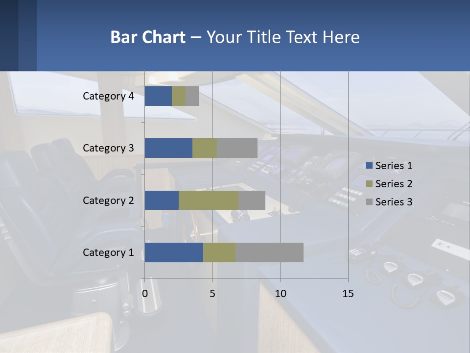 A View Of A Boat's Control Panel From The Cockpit PowerPoint Template