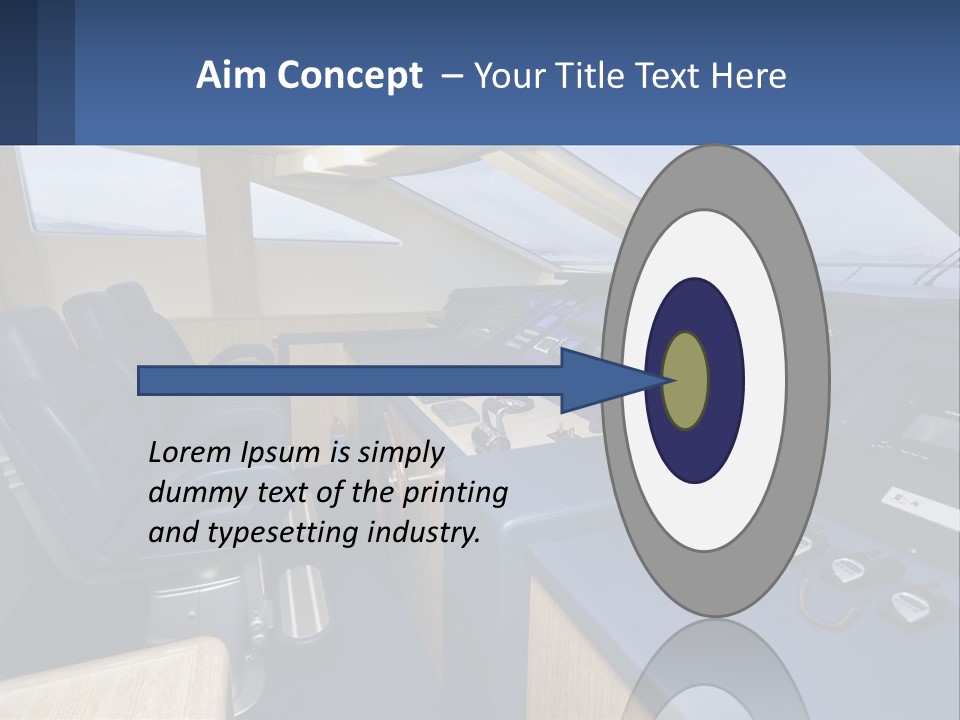 A View Of A Boat's Control Panel From The Cockpit PowerPoint Template