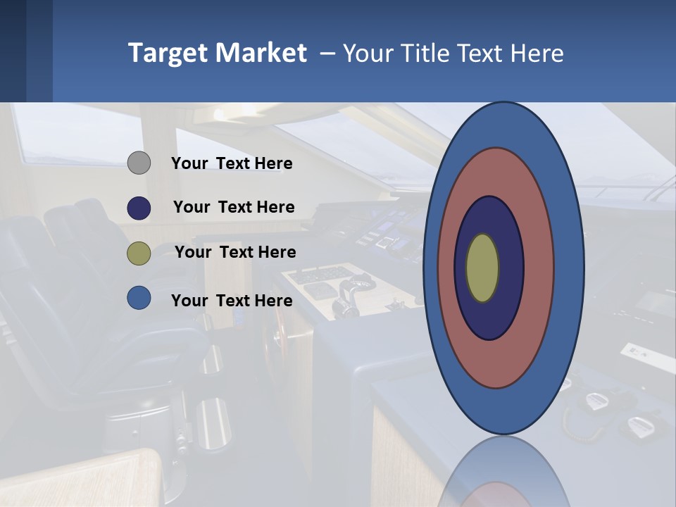 A View Of A Boat's Control Panel From The Cockpit PowerPoint Template