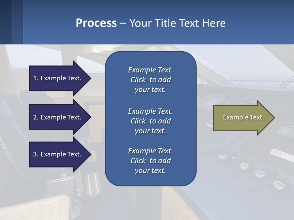A View Of A Boat's Control Panel From The Cockpit PowerPoint Template