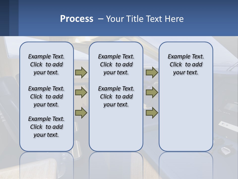 A View Of A Boat's Control Panel From The Cockpit PowerPoint Template