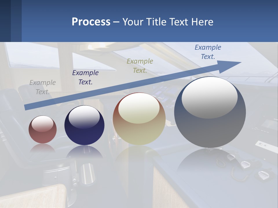 A View Of A Boat's Control Panel From The Cockpit PowerPoint Template