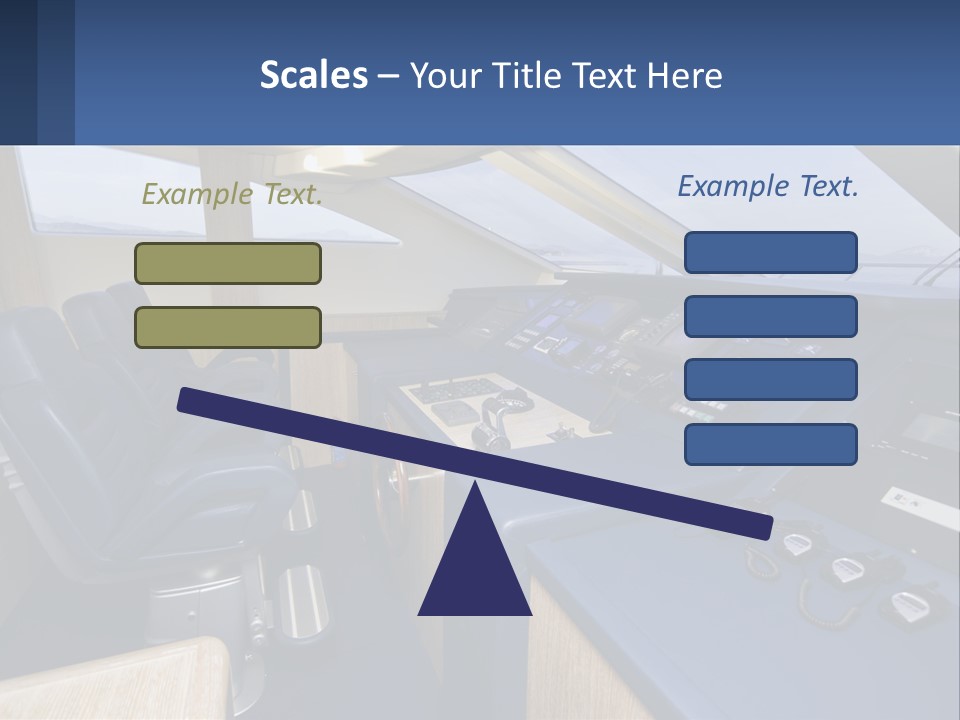 A View Of A Boat's Control Panel From The Cockpit PowerPoint Template