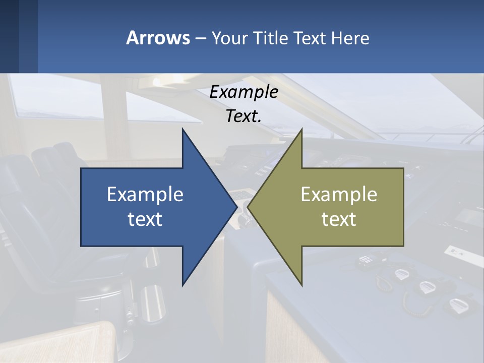 A View Of A Boat's Control Panel From The Cockpit PowerPoint Template
